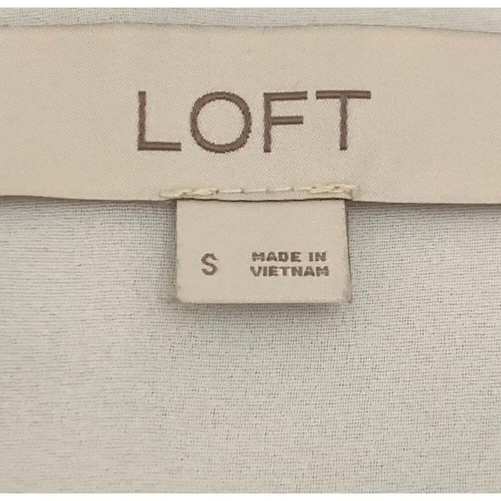 Loft Womens Slip Top Cream Sz. Small Sheer with Full Lining Feminine Lightweight - Picture 4 of 12